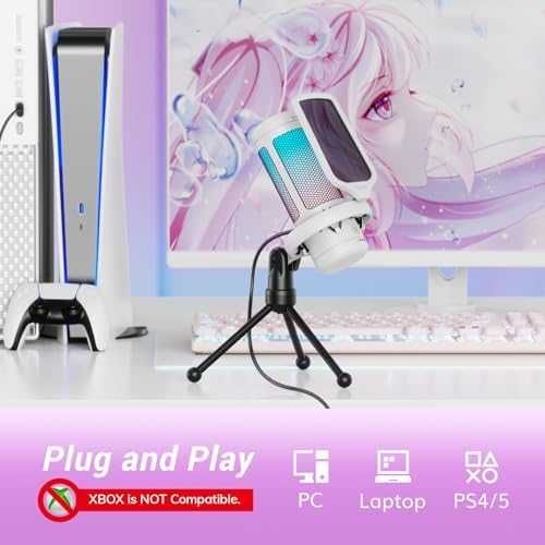 Нов Геймърски USB Микрофон TONOR TC310 с Регулируемо RGB Осветление