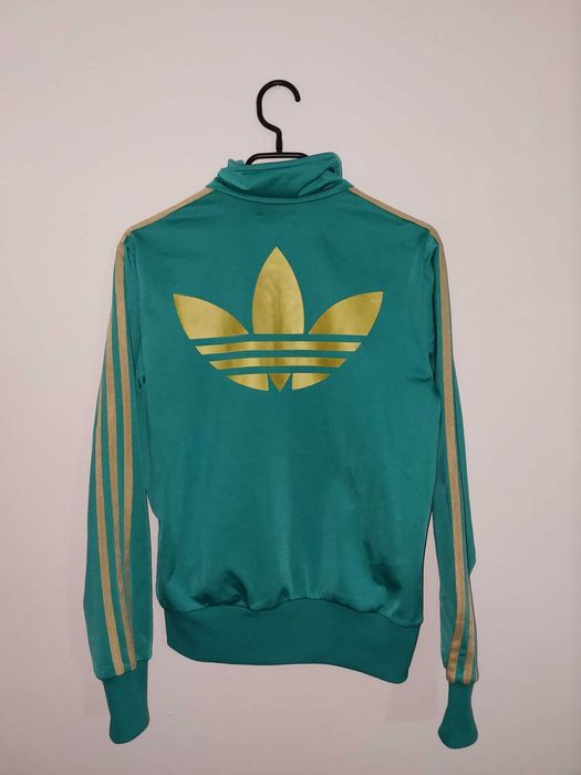 Trening original Adidas, turcoaz cu auriu