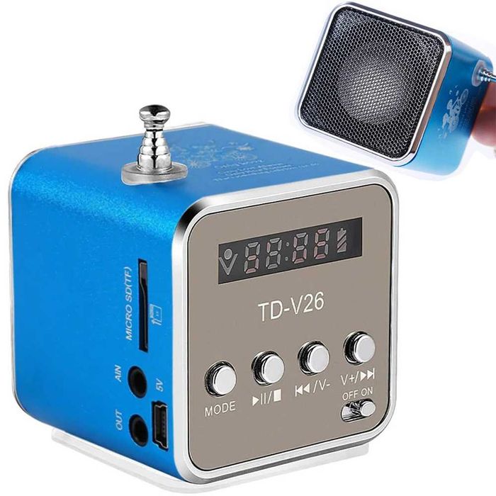 Mini Boxa portabila cu Radio FM si MP3 Player Display LCD 45dB USB