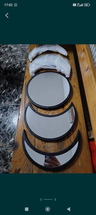 Set oglinzi de perete cu rama de lemn noi