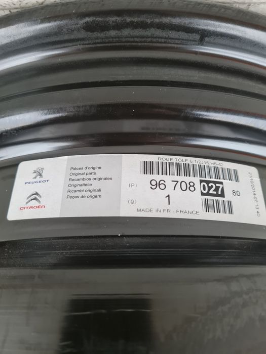 Оригинални железни джанти за ПЕЖО СИТРОЕН PEUGEOT R15 5x108 ET42 6.5J