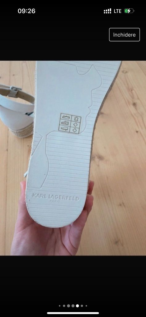 Vând sandale piele Karl Lagerfeld noi Nr 39