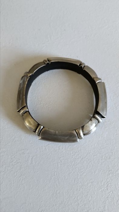 Brățară vintage din argint și abanos