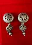 Cercei clipsuri vintage-Art Deco-metal argintat-Franta