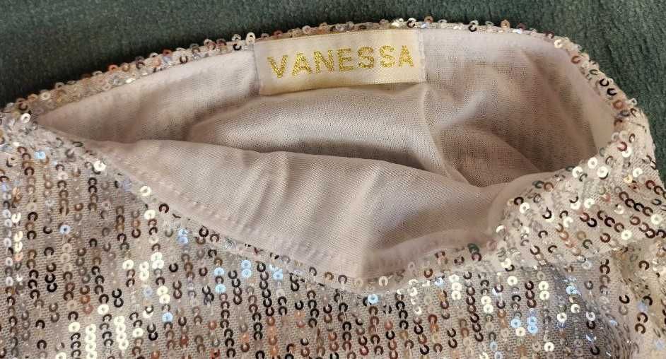 Новая серебристая блуза с пайетками "VANESSA", размер 52-54