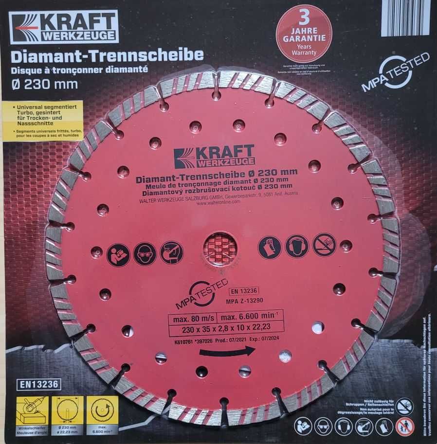 Disc diamantat 230 mm pentru flex