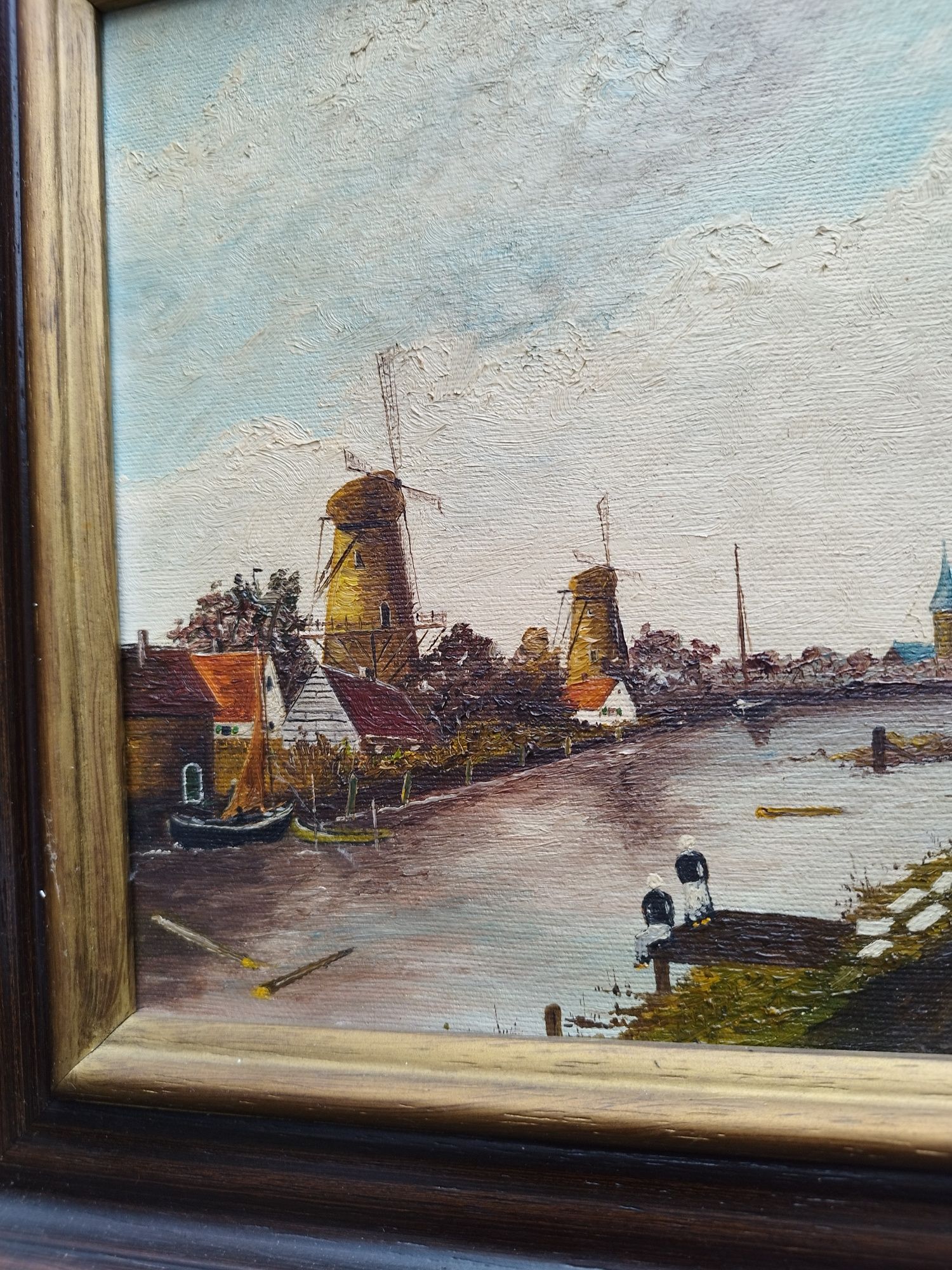 Стара холандска авторска картина рисувана с маслени бои върху платно
