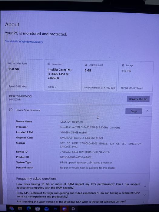 Kit procesor Intel i5-8400 si placa de baza Lenovo y530