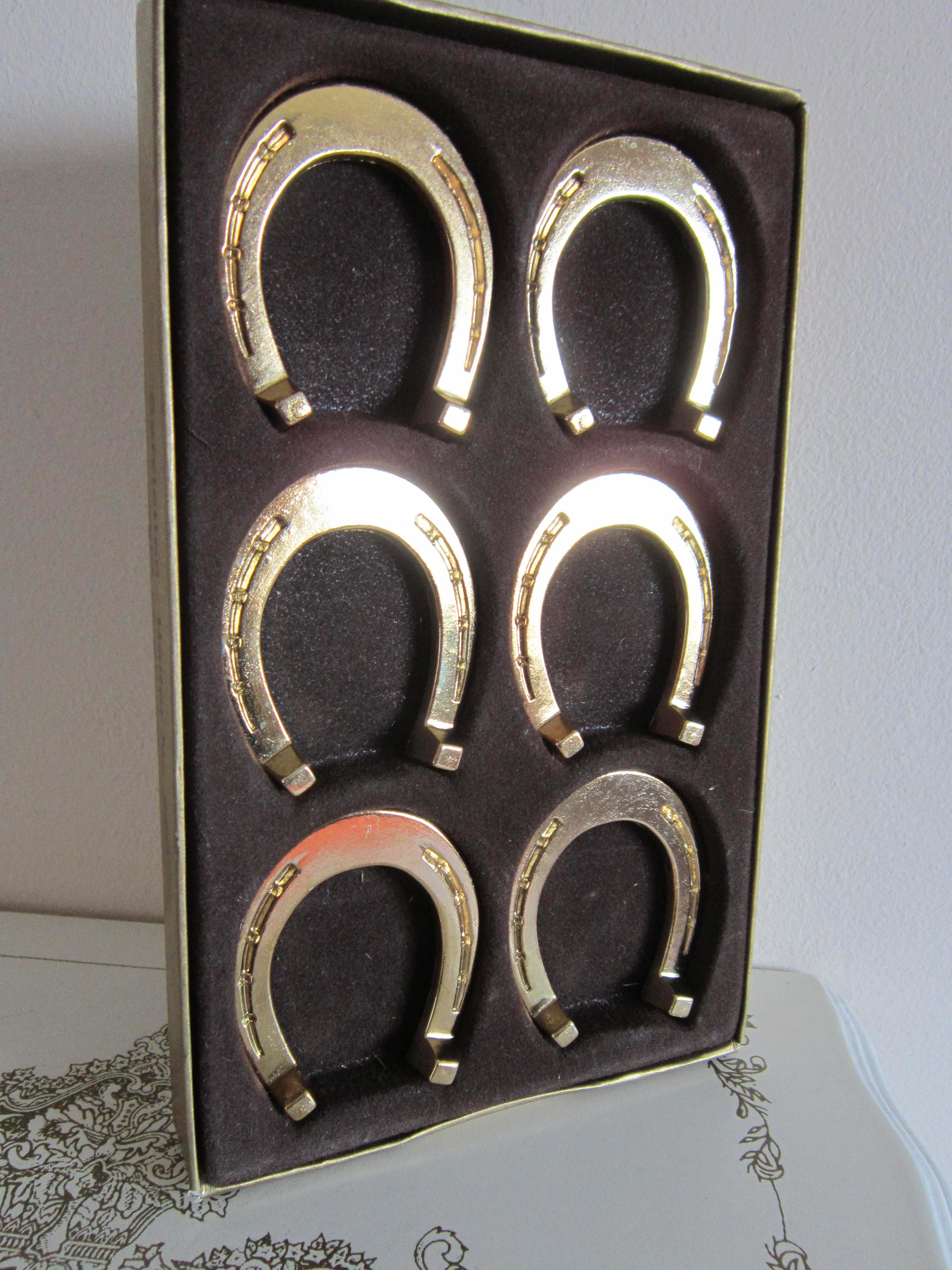 cadou rar 6 potcoave metalice placate cu aur colectie Germania anii'60