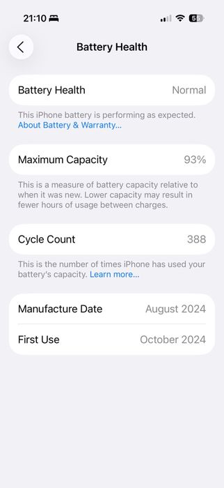 Iphone 16 Pro 256GB - natural - esim - 93%