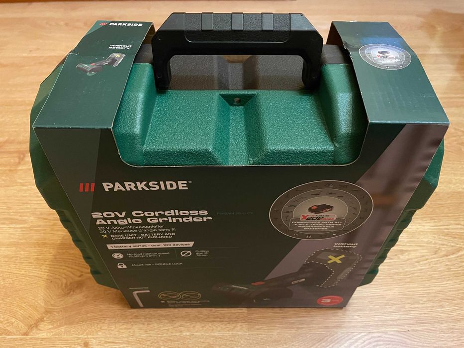 Акумулаторен ъглошлайф Parkside PWSAM 20-Li C2 – без батерия и зарядно