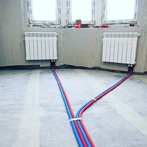 Отопление под ключ установка тёплых полов радиаторы котлов . Астана