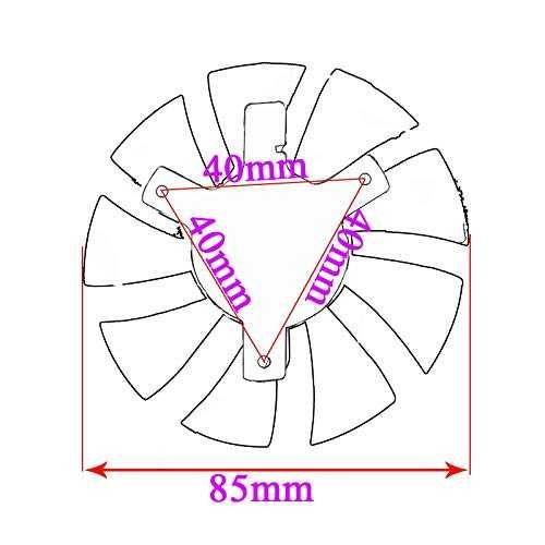 Вентилятор для Видеокарты/ AMD/Nvidia GTX1060/GTX1070 Черный 85mm,