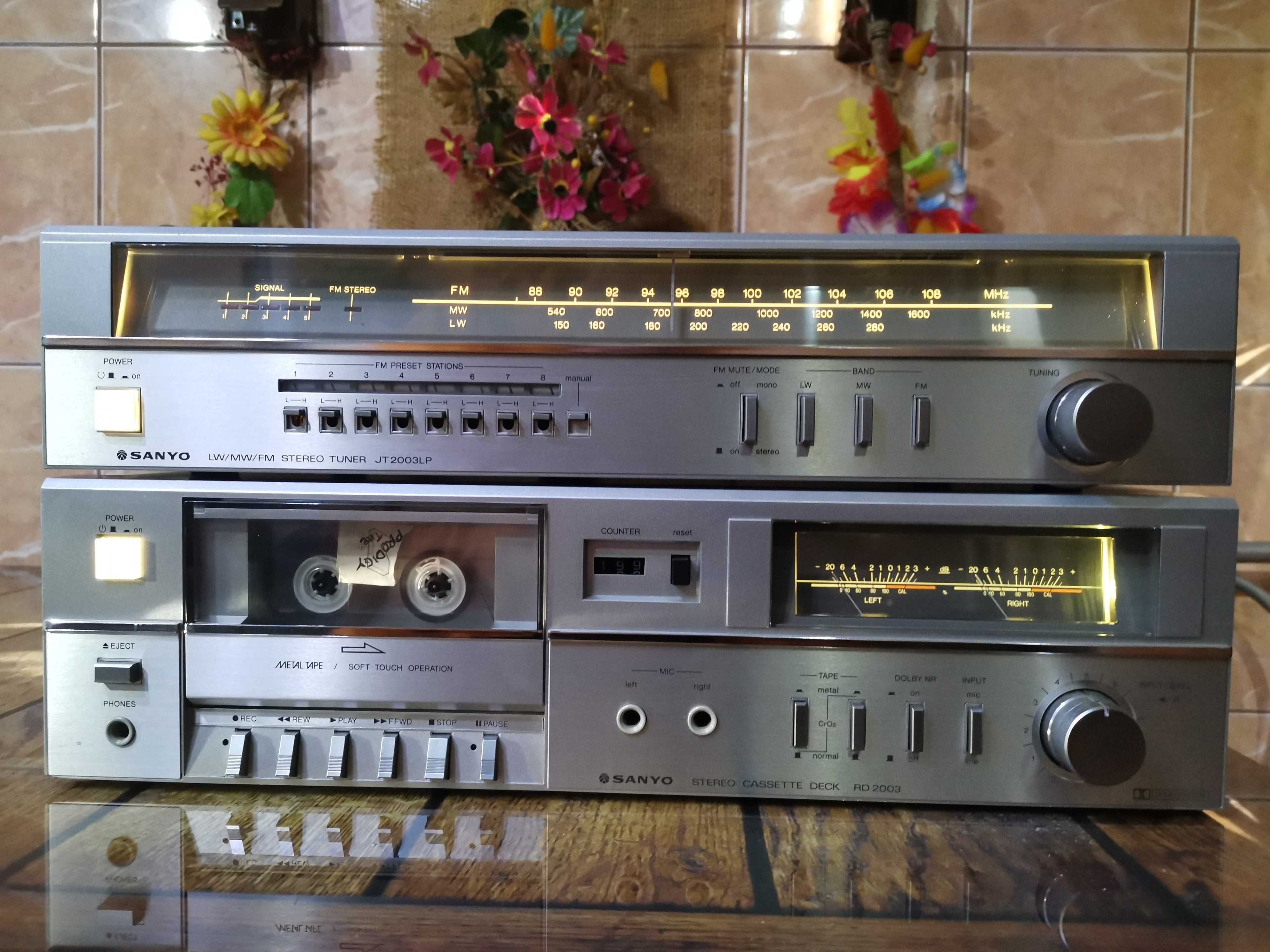 Sanyo stereo cassette deck + tuner