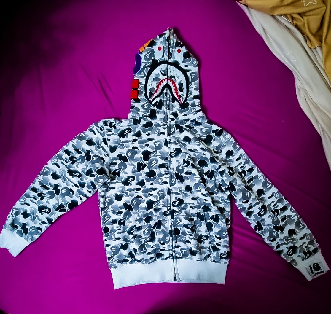 Hanorac Bape alb-negru