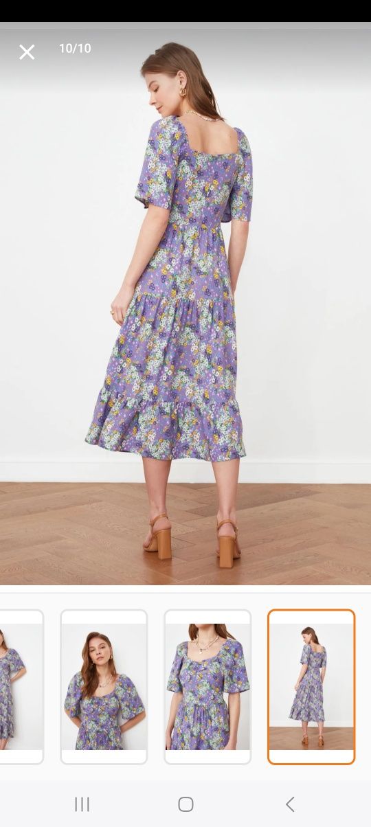 Rochie de vară florală, mărimea L %Vâscoza