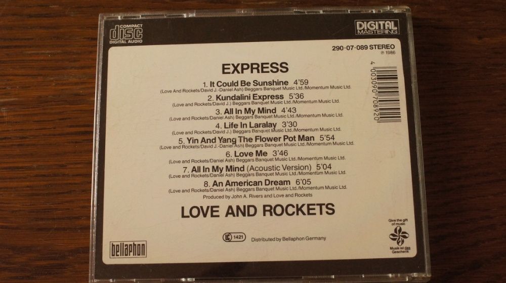 CD album Love And Rockets ‎– Express/1986/Alternative rock