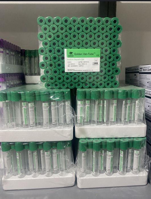 Оптом!!! Зелёный пробирка с гепарин гелем в наличии