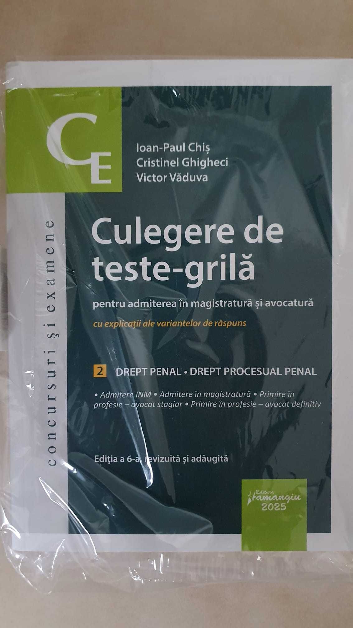 Culegere de teste-grila - admiterea in magistratura. Editia a 6-a