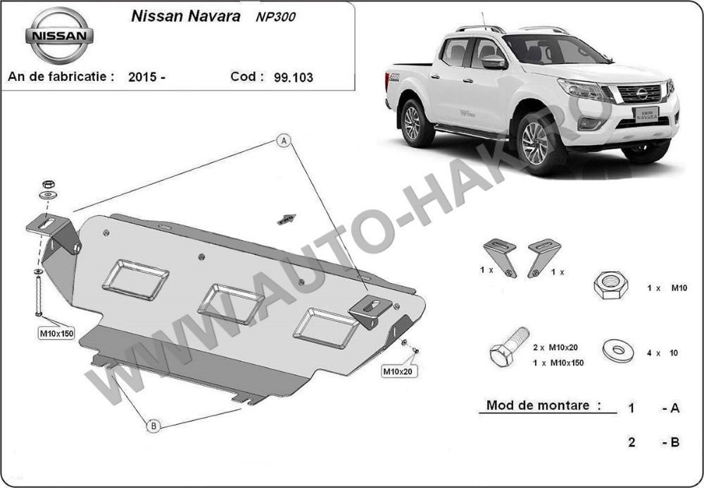 Scut metalic radiator Nissan Navara NP300 2015-prezent
