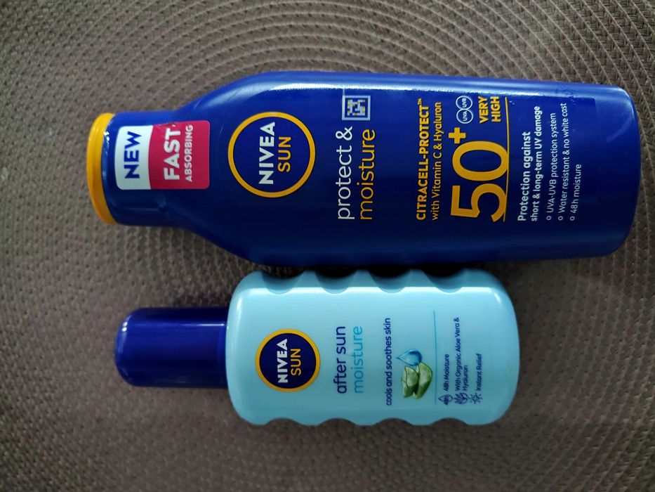 Слънцезащитен крем за лице Nivea и After sun