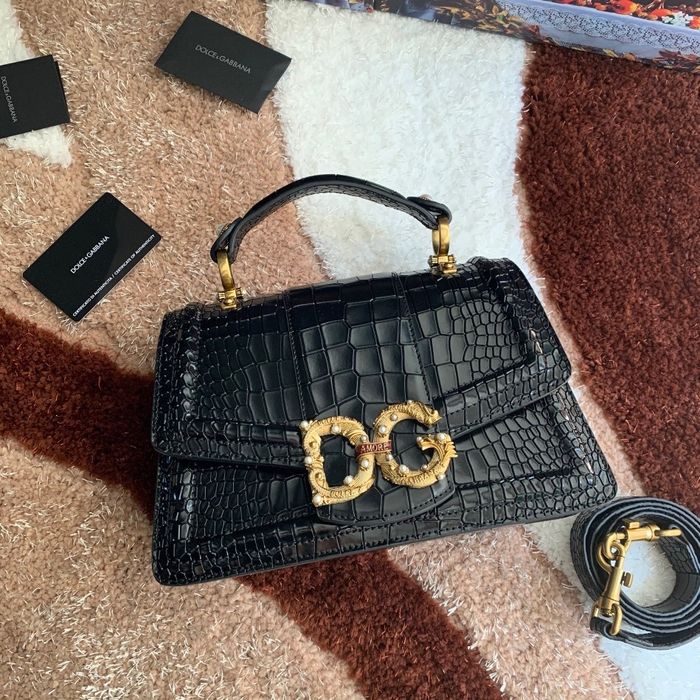 Geanta Dolce Gabbana Amore 27 cm negru, Premium