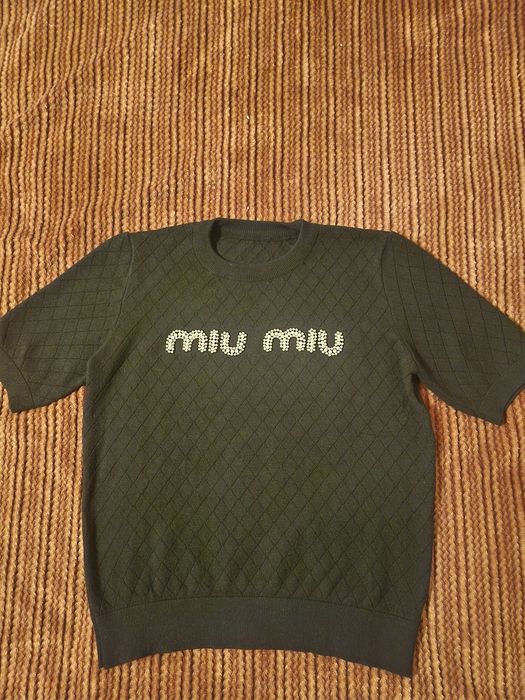 Черна блуза miu miu