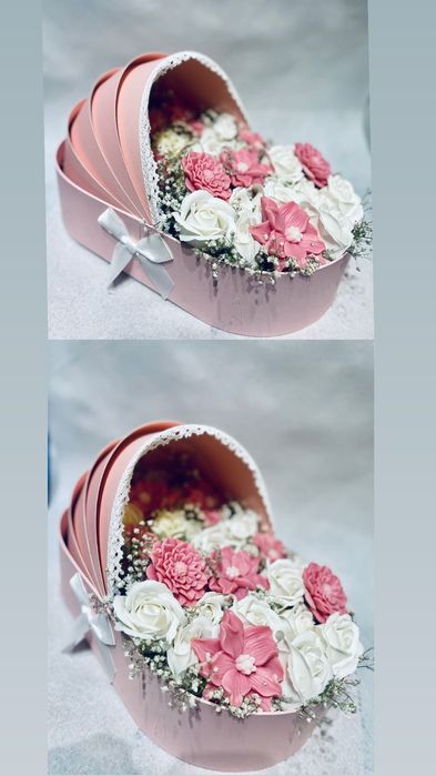 Аранжировки с глицеринови цветя и свещи и цветя