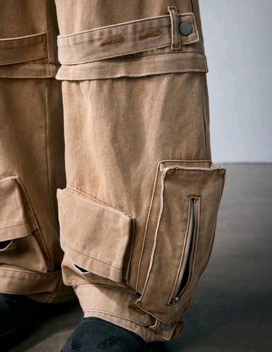 Нови военни дънки baggy къси панталони камуфлаж много джобове карго ХЛ