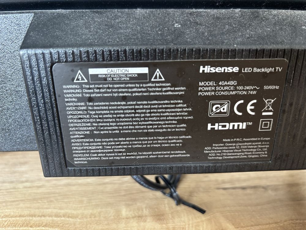 Hisense 40A4BG 40"