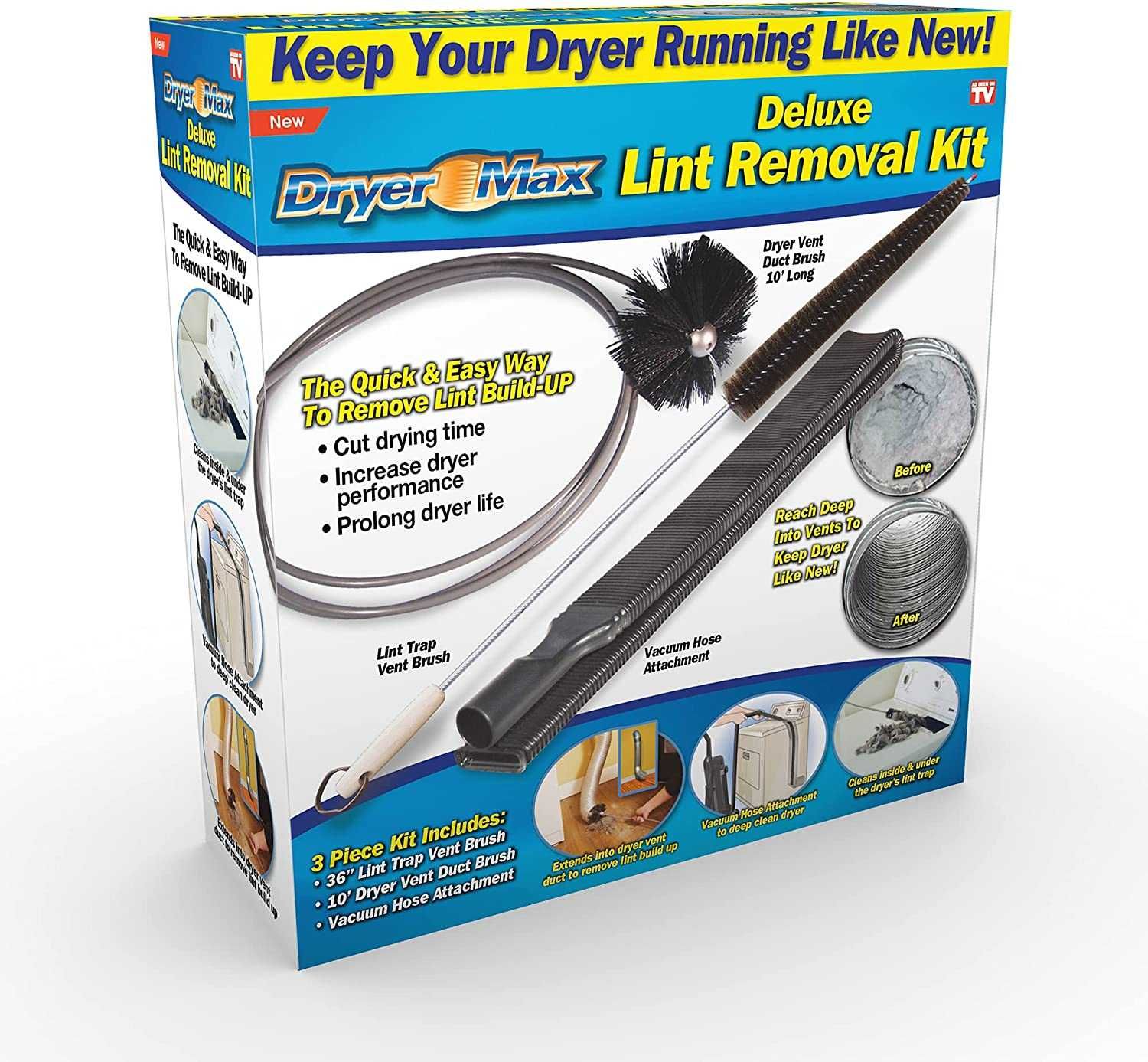 Dryer Max Dryer Kit pentru îndepărtarea scamelor pentru uscatoare rufe