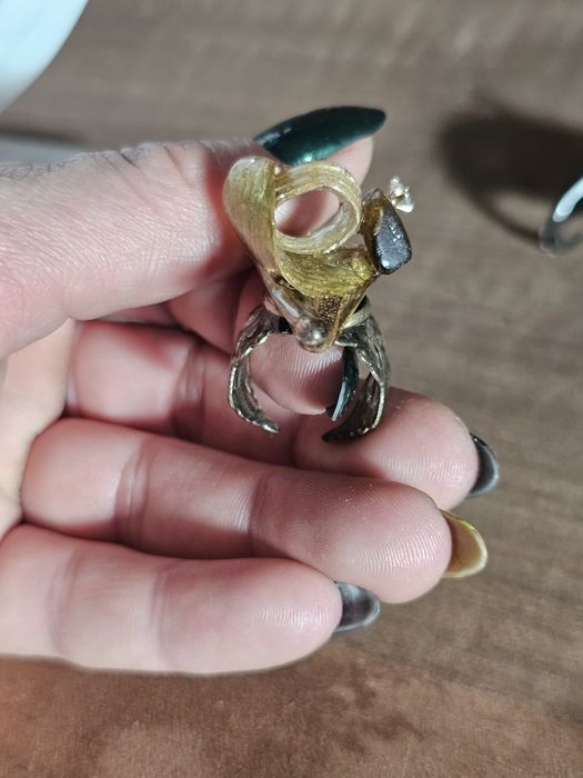 Регулируеми пръстенчета с естествен цвят на орхидея, лилиум и пауново