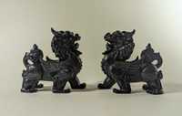 китайски фигури комплект Лъвове смола