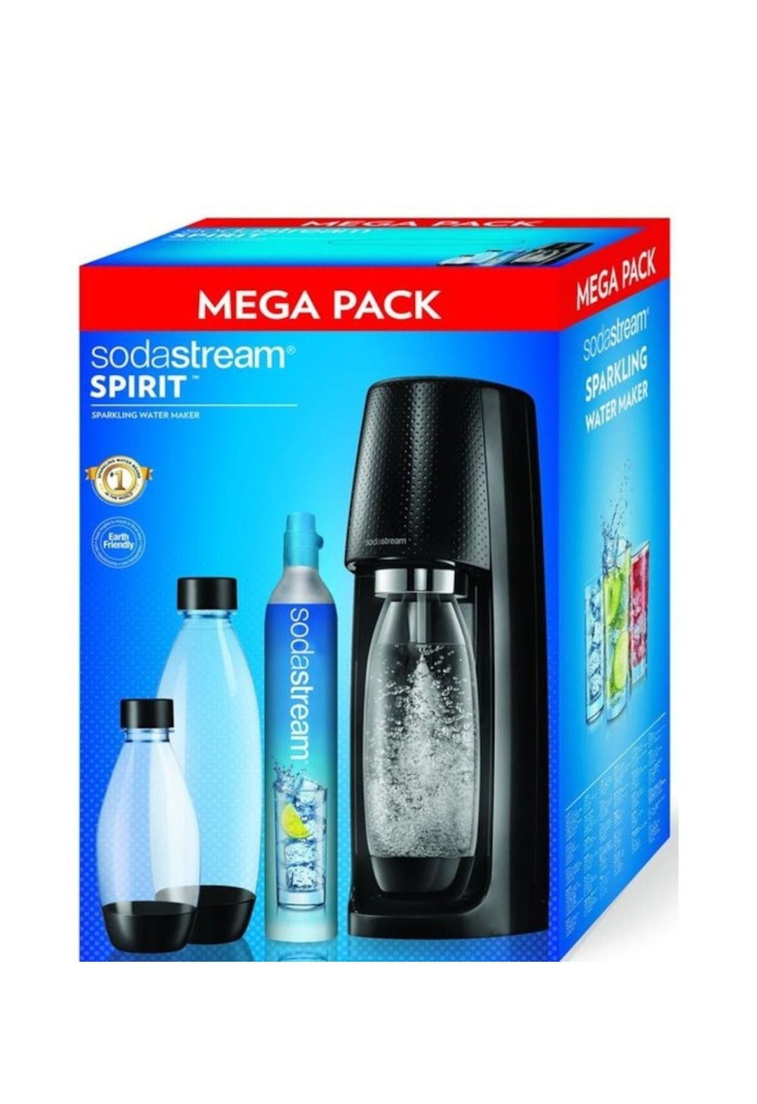 SodaStream Spirit MegaPack, Включени 2бутилки + 60л газова бутилка