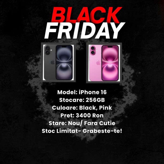 Black Friday!!! iPhone 16 256gb Black/Pink Neverlocked/Garantie
