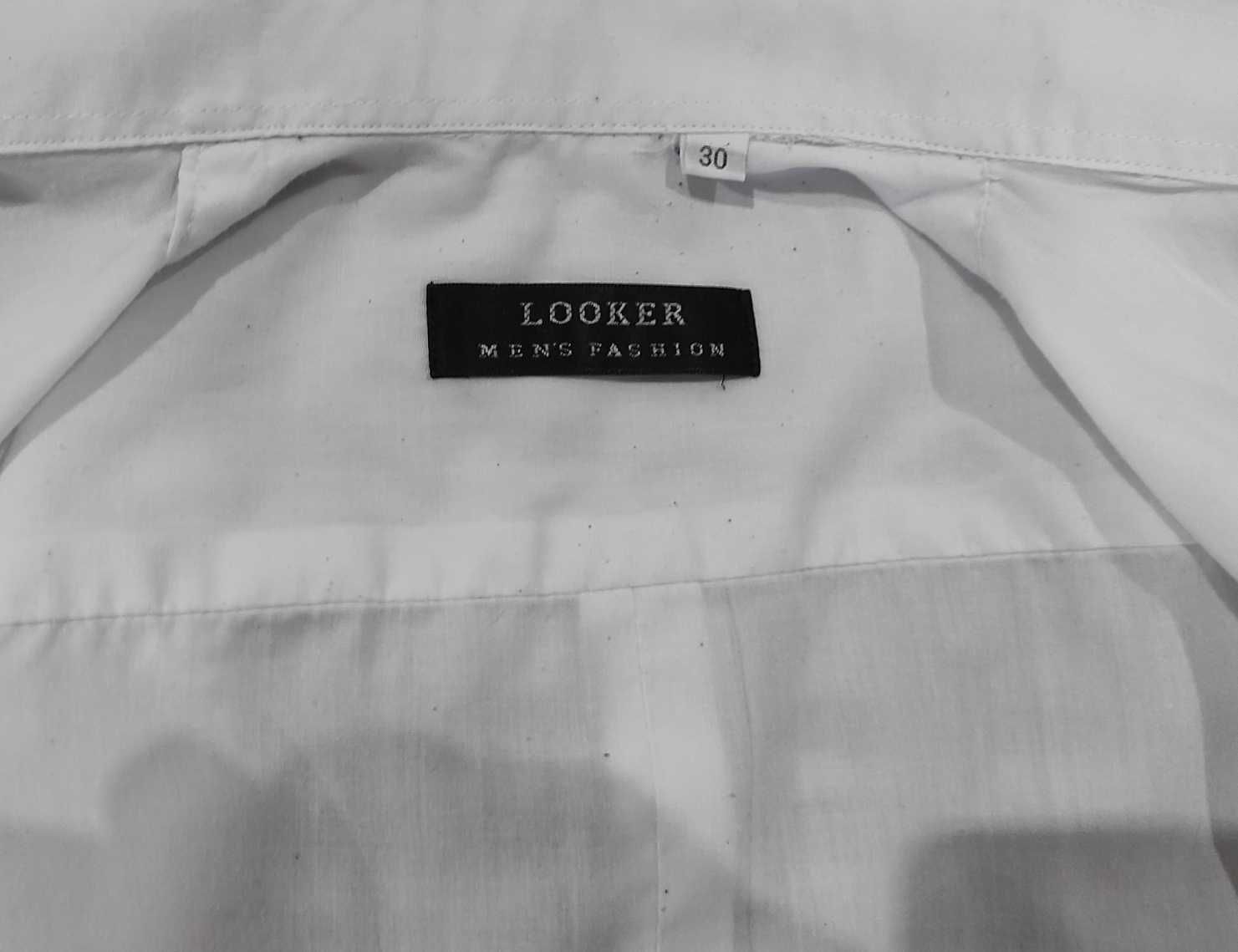 Белая школьная рубашка LOOKER, размер 30, на мальчика 8-9 лет