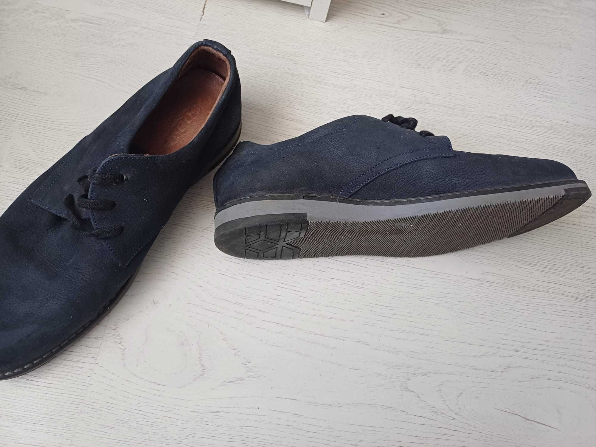Pantof tip casual,piele intoarsa,blue-marin,aproape noi
