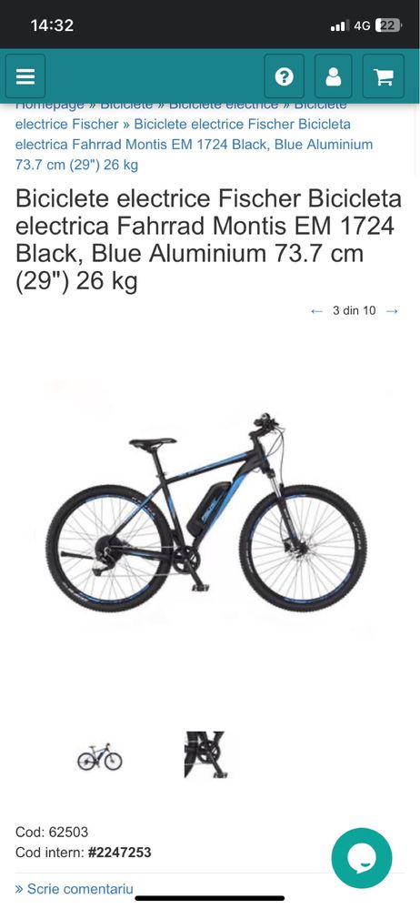 Bicicleta electrica fischer