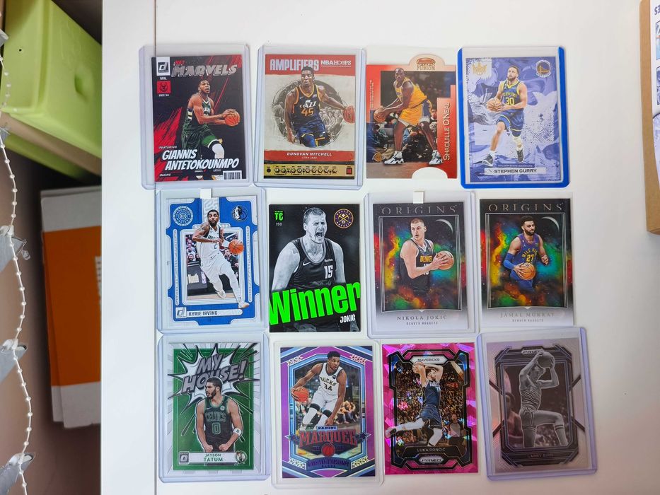 Колекционерски карти Panini Prizm NBA, Lakers, Doncic, LeBron,Vezenkov