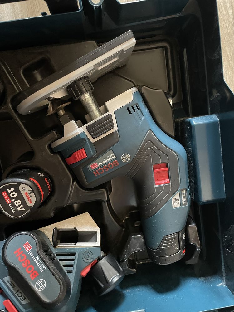 Bosch set 10,8v rindea si freza de canturi