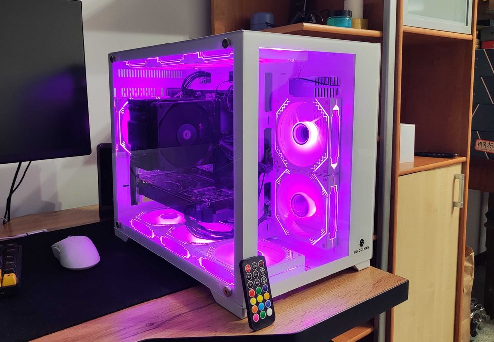 Корпус + 9 RGB вентиляторов Аквариум белый WJCoolman mini
