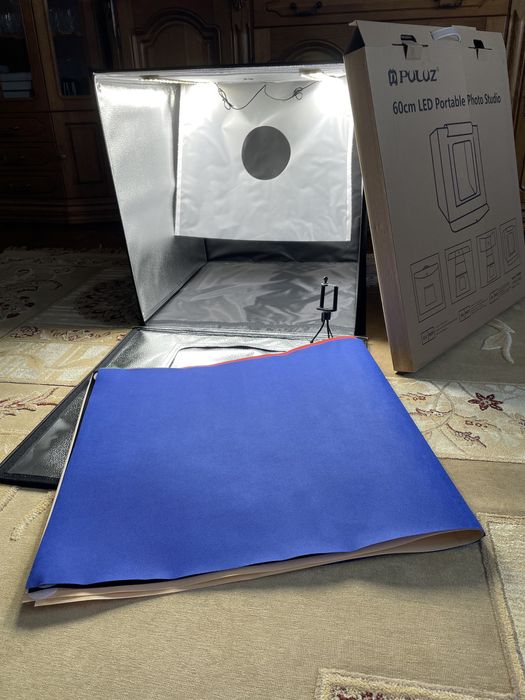 Фотобокс, Puluz, доп комплектом Photobox 60x60 cm, полная комплектация