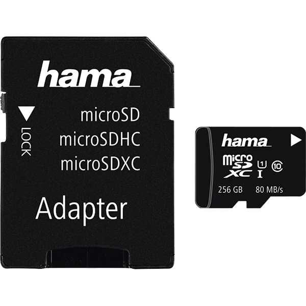 Card de memorie microSDXC 256GB 64 128 512 GB HAMA 124171 UHS-I 80MBs