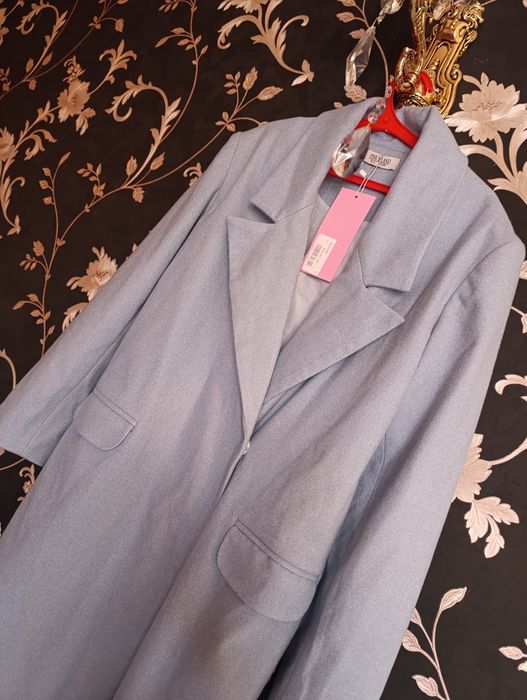 Шикарное женское длинное пальто из Pink Island, размер 48