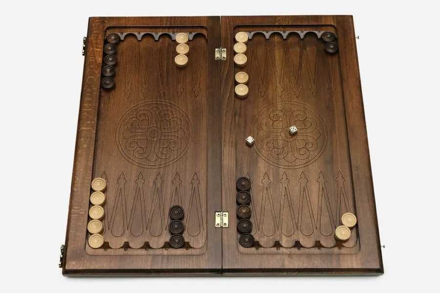 Нарды резные "Дерево Жизни" из массива бука (Армения)