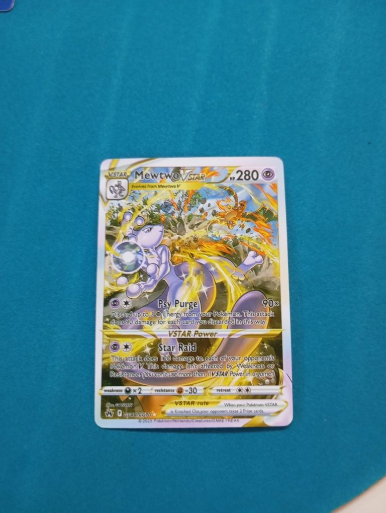 Супер рядка Mewtwo Vstar покемон карта