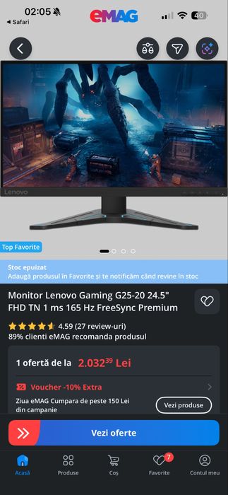 Monitor Lenovo 165hz G25-20