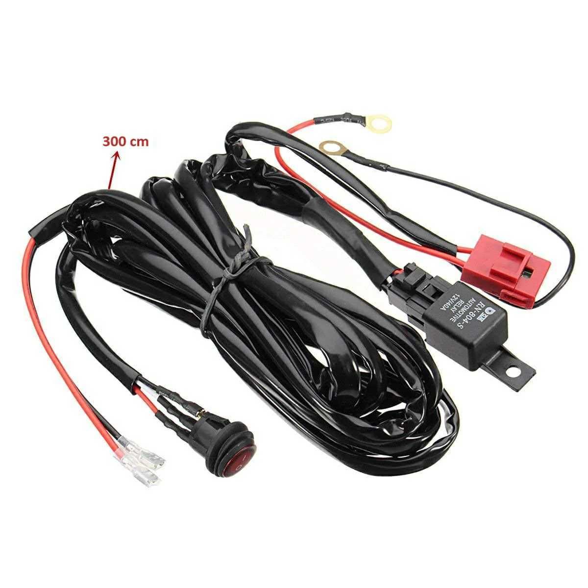 Cablaj instalatie electrica proiectoare auto moto LED BAR cu releu 40A