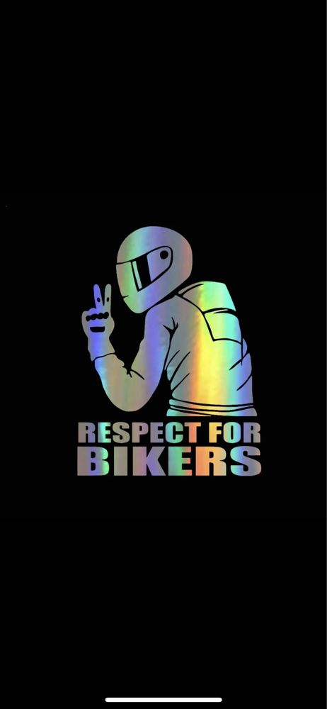 Sticker colant auto cu mesaje moto “Respect for bikers” autoadeziv