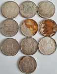 Lot 10 monede Romania 200 lei 1942 argint